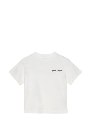 white fabric t-shirt PALM ANGELS KIDS | PBAA003S26JER002002